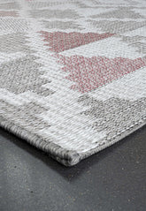 Brighton Grey And Pink Geometric Indoor Outdoor Rug - Pendle Village Furniture